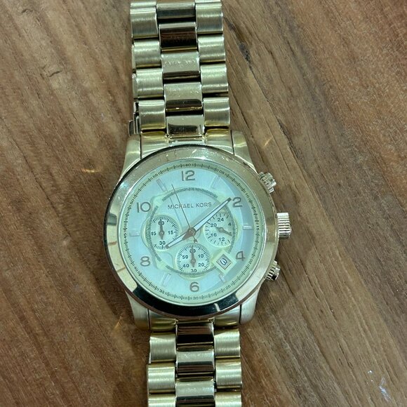 Michael Kors MK8077 Wrist Watch for Men Gold Tone - Picture 2 of 5